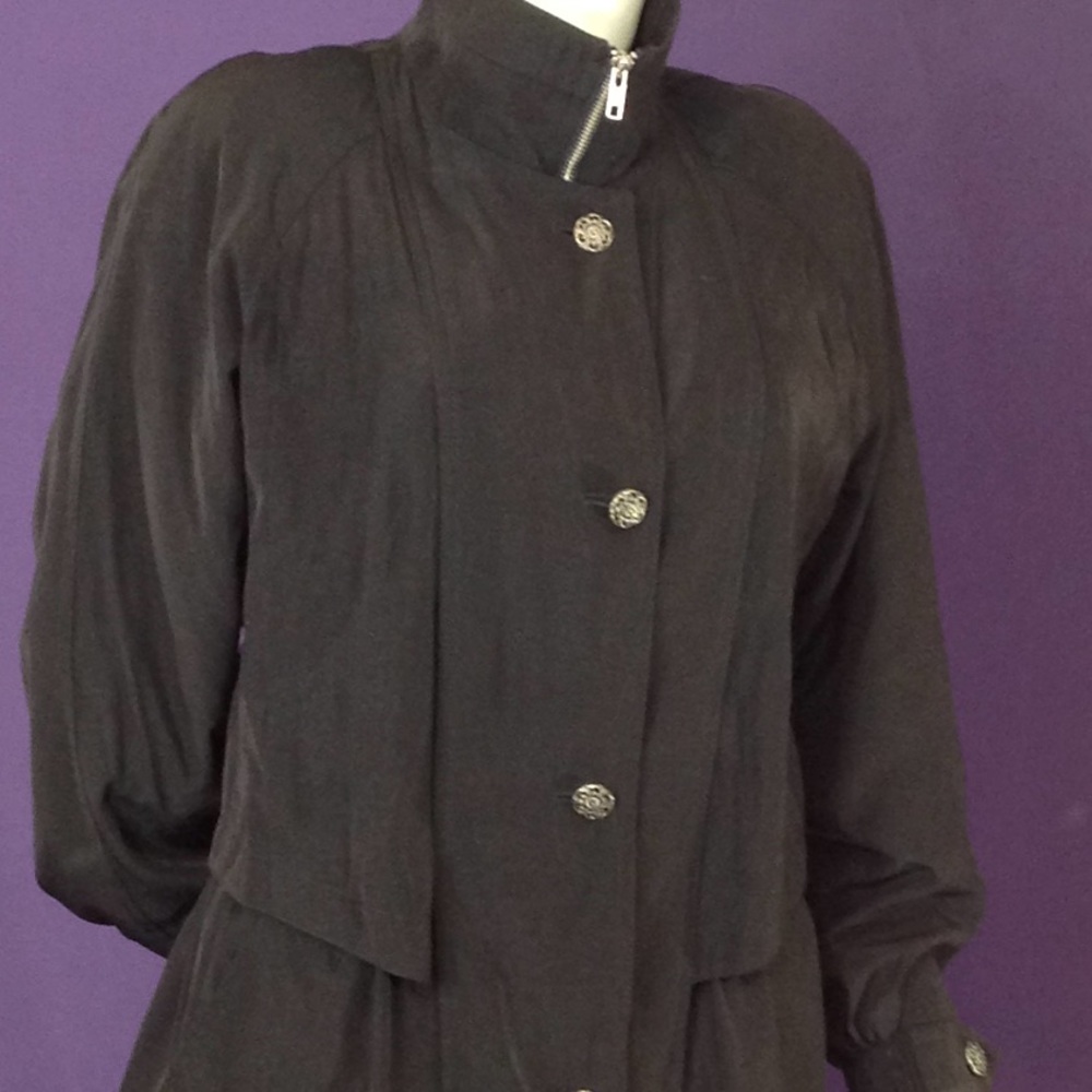 Gallery Black Drawstring Waist Lining Jacket - image 3